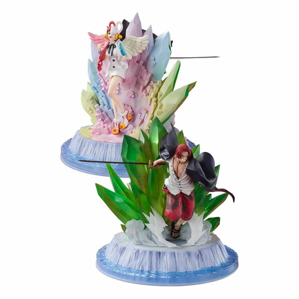 ワンピース ウタ シャンクス フィギュアセット ONE PIECE FILM RED」に登場するシャンクス＆ウタを背中合わせで