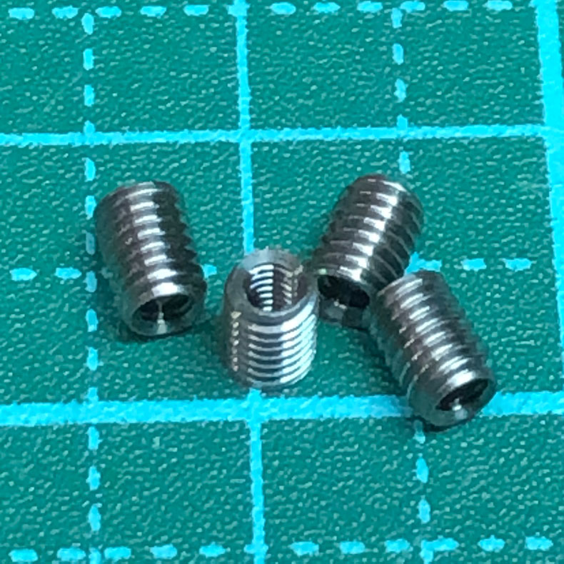 【楽天市場】3mm-2mm インサートナット ホーロービス イモネジ mini-zや模型などのネジ穴補修 ネジ込式 ステンレス製 4個入 ...