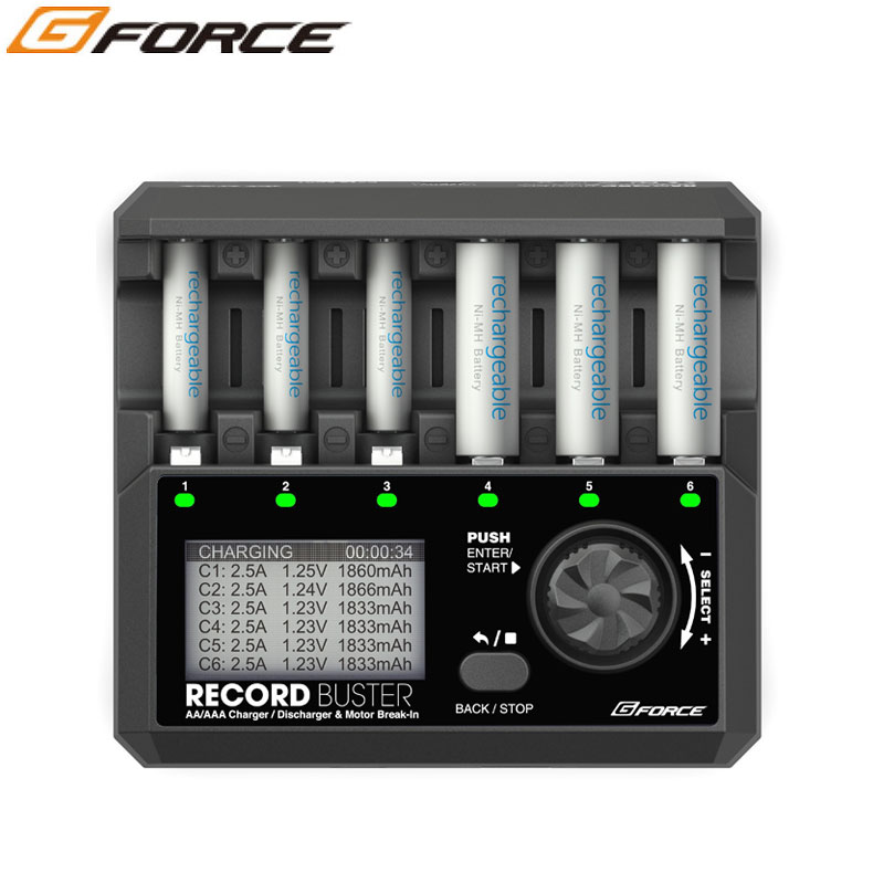 G-FORCE Gフォース Record Buster AA/AAA Charger G0156 充電器 放電器 単三（AA）/単四（AAA）Ni-MH/Ni-Cd 対応 ミニッツ ミニ四駆 送料無料