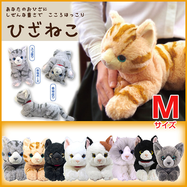楽天市場 ひざねこ ぬいぐるみm ひざネコ ねこ 猫 おもちゃ 癒し リアル ネコグッズ ねこグッズ ネコ雑貨 ねこ雑貨 動物 介護用にも ギフト プレゼント 誕生日 プレゼント クリスマス クリスマスプレゼント Toy Zakka Mimiy ミミー