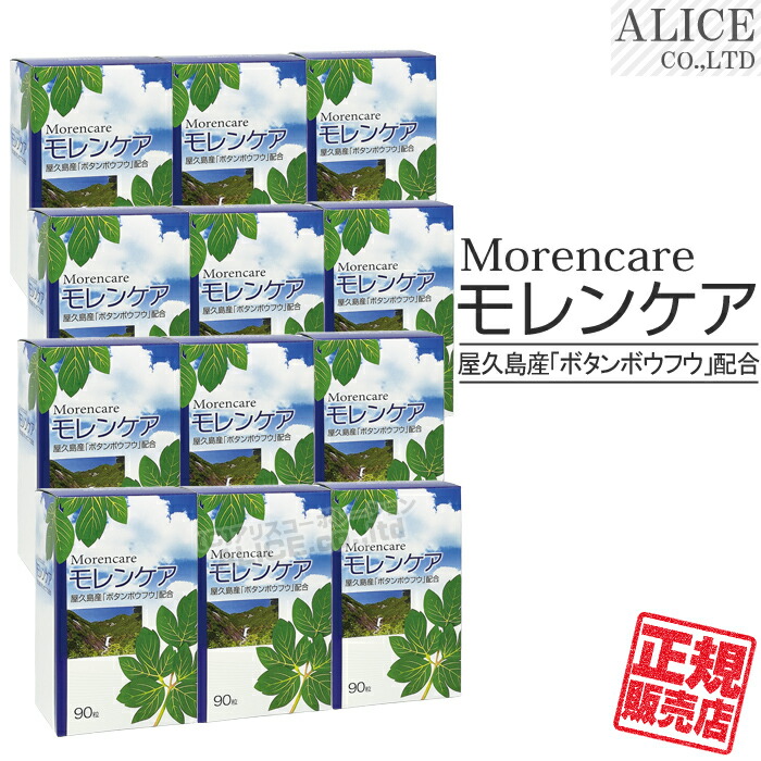 【正規販売店】 モレンケア （90粒）×１２箱セット { 屋久島原産 ボタンボウフウ 牡丹防風 長命草 イソサミジン かぼちゃ種子 カボチャ種子エキス プラスワン } 【送料無料】