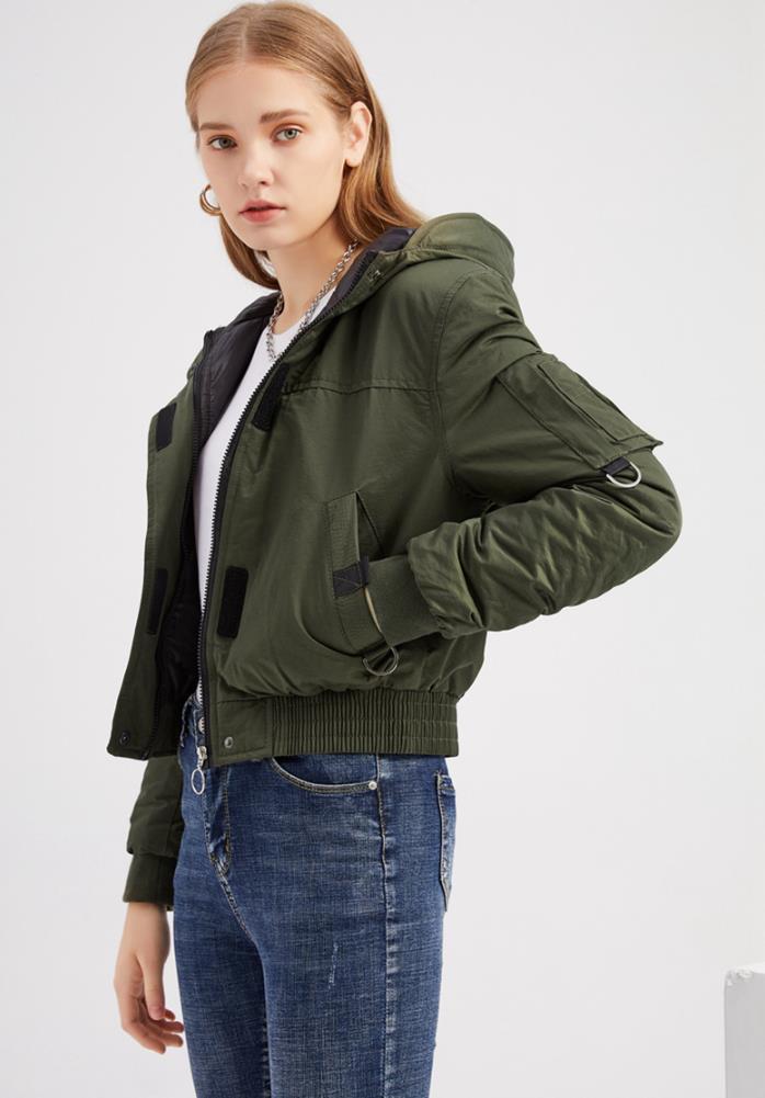 楽天市場 秋冬新作 S Xl 4color 大きいサイズ レディース ライダースジャケット アウター トップス ショート丈 長袖 防寒 短め フード付き 中綿 Woop Woop First Store