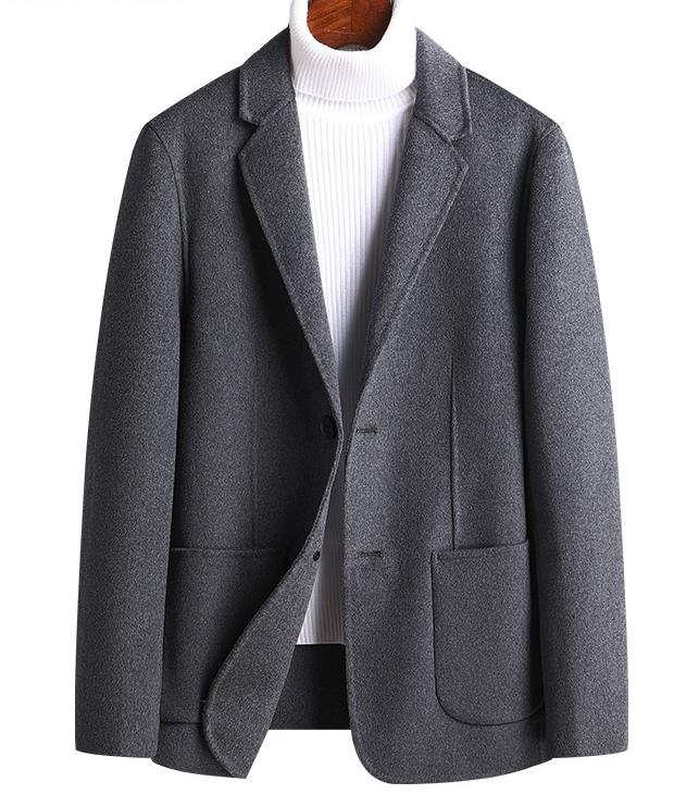 秋冬新作/テーラードジャケット コート ジャケット メンズ 通勤オフィス トップス 事務服 フォーマル ビジネス 細身　長袖　春 秋 冬 ライトアウター 父の日 ギフト プレゼントウール　ポケット付き｜Woop　Woop-First　store