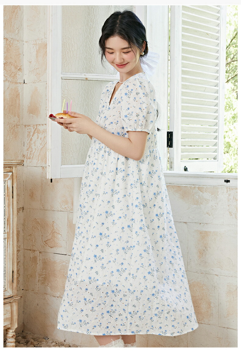 1986円 高級ブランド マタニティワンピース 妊婦服 産前 産後 ワンピース マタニティウェア ママ 妊婦用 ゆったり 夏 短袖 花柄