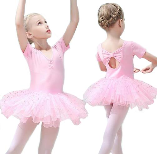 キッズ ジュニア レオタード バレエ 児童 表演服 短袖 中袖 レオタード 子供 バレエ ワンピース 女の子 レッセン着 ダンスウェア 発表会 ダンス衣装 演出 110 160 ダンスウェア 体操