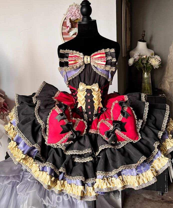 LOLITA ロリータ ゴスロリ コスプレ  御手伝いさん服 御召しもの  文物祭 翰林院祭 御召しもの  仮面舞踏会 ハロウィン  おすすめ 好いたらしい 長袖 御召しもの 日常 活動写真 一こま 花嫁御寮 御召しもの 新販 円光ウィーン op 衣装  ふわふわスコート