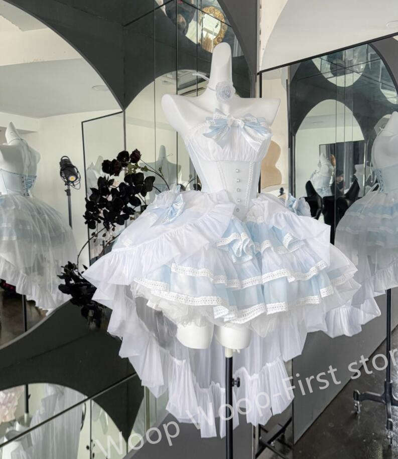 LOLITA ロリータ ゴスロリ コスプレ  御手伝いさん服 御召しもの  文物祭 翰林院祭 御召しもの  仮面舞踏会 ハロウィン  おすすめ 好いたらしい 長袖 御召しもの 日常 活動写真 一こま 花嫁御寮 御召しもの 新販 円光ウィーン op 衣装  ふわふわスコート