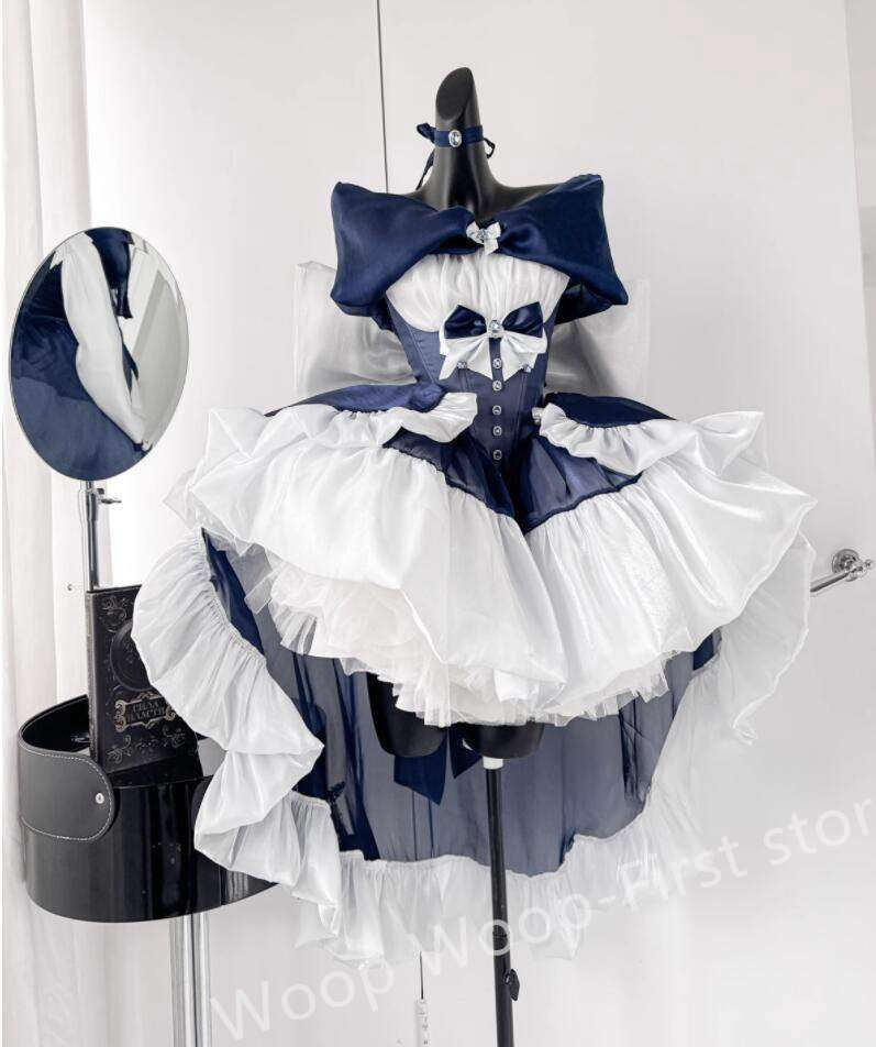 LOLITA ロリータ ゴスロリ コスプレ  御手伝いさん服 御召しもの  文物祭 翰林院祭 御召しもの  仮面舞踏会 ハロウィン  おすすめ 好いたらしい 長袖 御召しもの 日常 活動写真 一こま 花嫁御寮 御召しもの 新販 円光ウィーン op 衣装  ふわふわスコート
