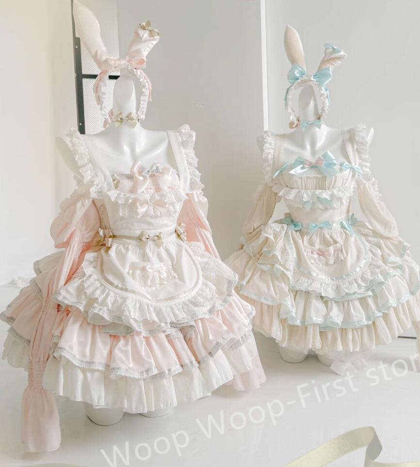 LOLITA ロリータ ゴスロリ コスプレ メイド服 コスチューム 文化祭 学園祭 衣装 仮装 ハロウィン おすすめ 可愛い 長袖 ドレス　日常　写真　舞台　花嫁　洋服　新販　ハロウィーン　op　ワンピース ふわふわスカート｜Woop　Woop-First　store