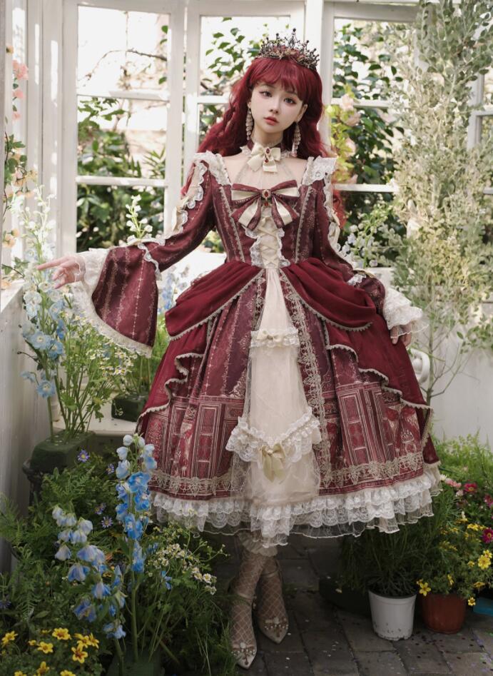 LOLITA 薔薇の涙/ロリータ ゴスロリ コスプレ ワンピース　メイド服 コスチューム 文化祭 学園祭 衣装 仮装 ハロウィン おすすめ 可愛い ドレス　日常　写真　舞台　花嫁　洋服　新販　ハロウィーン　op　カラースカート　コスプレ　アニメ仮装　姫様ドレス　渋谷系｜Woop　Woop-First　store
