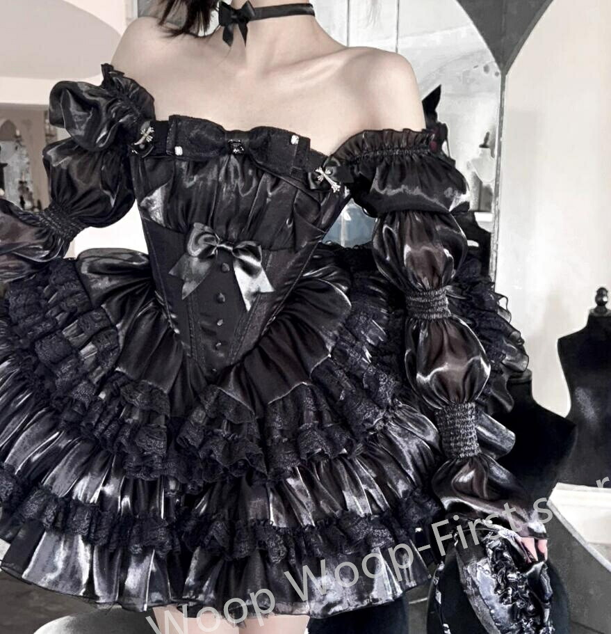 LOLITA ロリータ ゴスロリ コスプレ メイド服 コスチューム 文化祭 学園祭 衣装 仮装 ハロウィン おすすめ 可愛い 長袖 ドレス　日常　写真　舞台　花嫁　洋服　新販　ハロウィーン　op　ワンピース ふわふわスカート