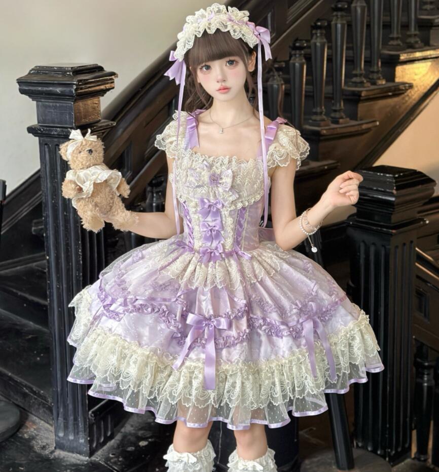 LOLITA ロリータ ゴスロリ コスプレ ワンピース　メイド服 コスチューム 文化祭 学園祭 衣装 仮装 ハロウィン おすすめ 可愛い ドレス　日常　写真　舞台　花嫁　洋服　新販　ハロウィーン　op　カラースカート　コスプレ　アニメ仮装　姫様ドレス　JSK　バレエ風｜Woop　Woop-First　store
