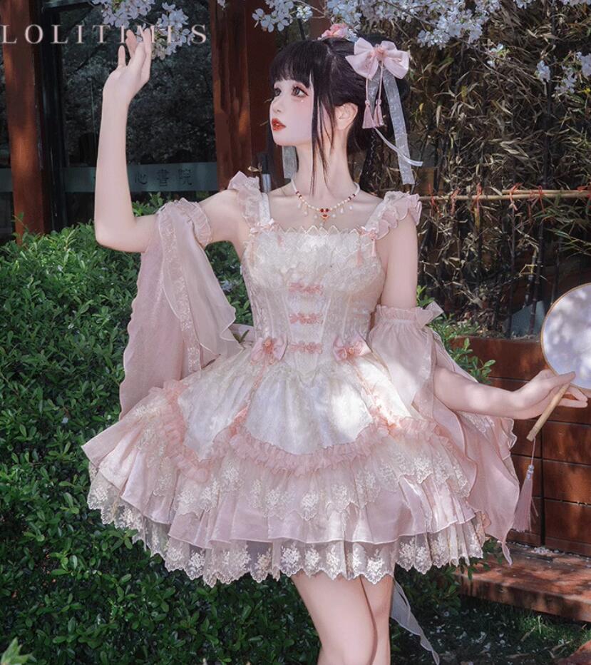 LOLITA ロリータ //メイド服/ワンピース　JSK OP ゴスロリ コスプレ メイド服 コスチューム 文化祭 学園祭 衣装 仮装 ハロウィン おすすめ 可愛い 日常　写真　舞台　花嫁　洋服　ハロウィーン　人形ドレス ティアードスカート バレエ　ハロウィーン Halloween 10,140円