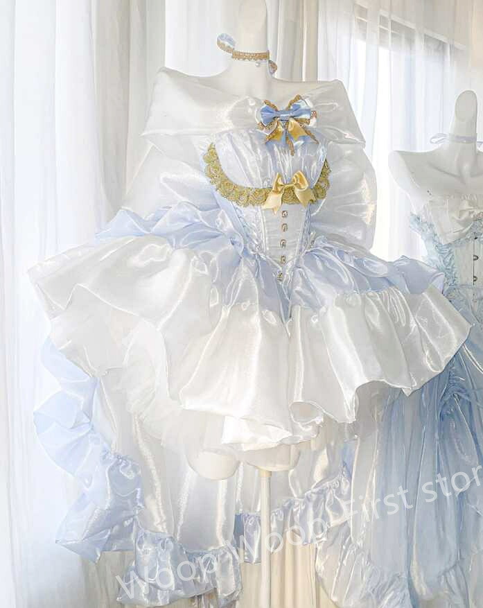 LOLITA ロリータ ゴスロリ コスプレ メイド服 コスチューム 文化祭 学園祭 衣装 仮装 ハロウィン おすすめ 可愛い 長袖 ドレス　日常　写真　舞台　花嫁　洋服　新販　ハロウィーン　アニメ　op　ワンピース ふわふわスカート　アイドル仮装