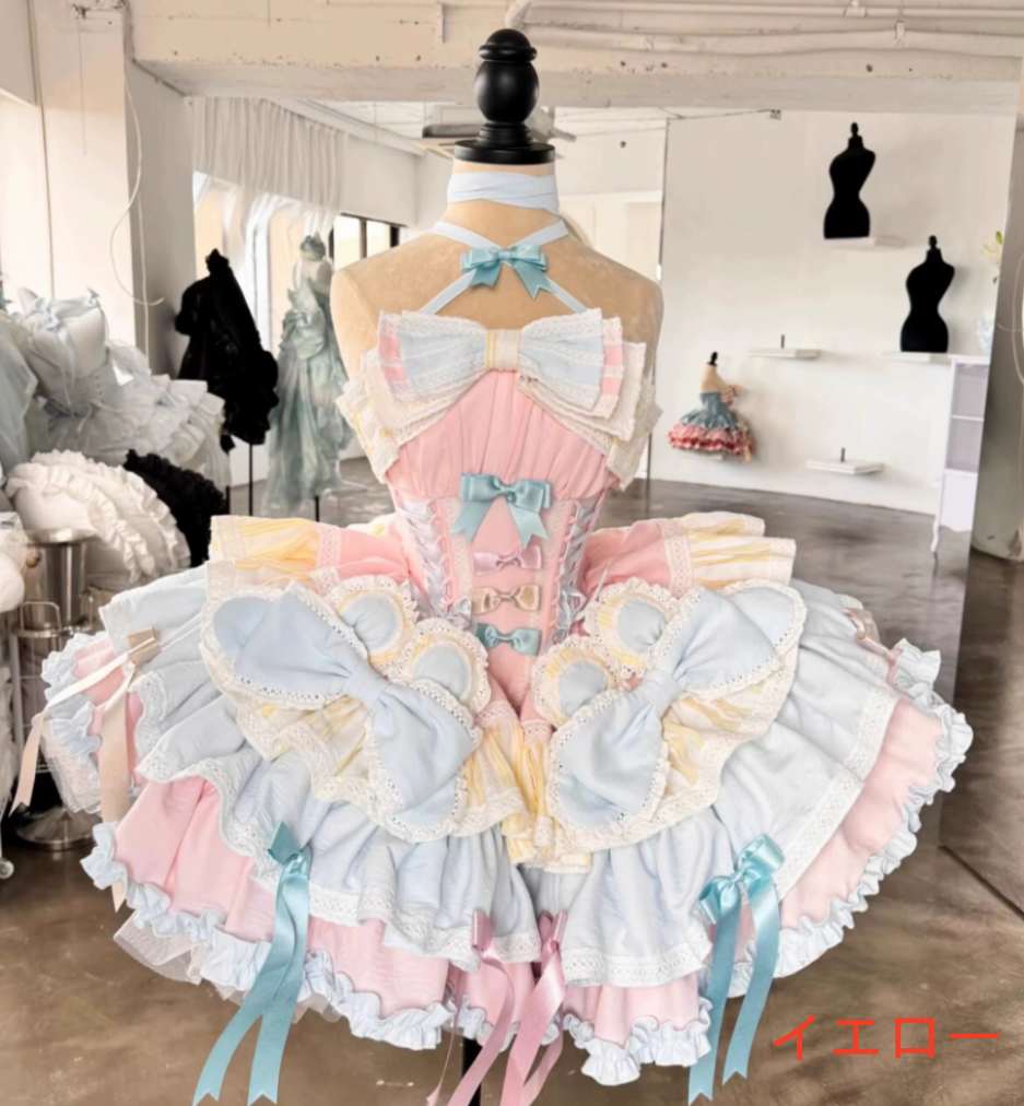LOLITA ロリータ ゴスロリ コスプレ メイド服 コスチューム 文化祭 学園祭 衣装 仮装 ハロウィン おすすめ 可愛い 長袖 ドレス 日常 写真 舞台 花嫁 洋服 新販 ハロウィーン op ワンピース ふわふわスカート|Woop Woop-First store