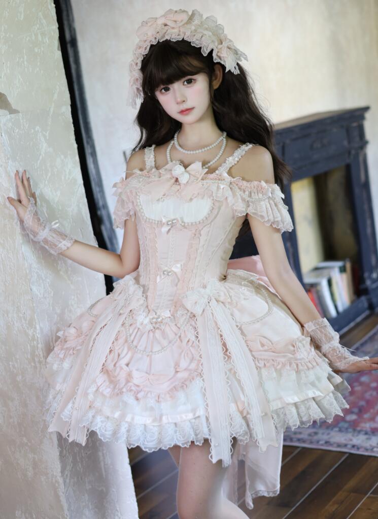 LOLITA ロリータ /夢姫ドレス/メイド服/カラー//ワンピース　JSK OP ゴスロリ コスプレ メイド服 コスチューム 文化祭 学園祭 衣装 仮装 ハロウィン おすすめ 可愛い 日常　写真　舞台　花嫁　洋服　ハロウィーン　人形ドレス ティアードスカート バレエ Halloween