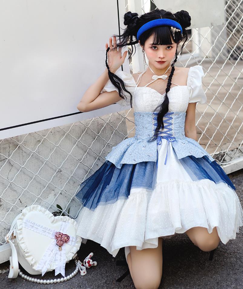 LOLITA ロリータ /ワンピース　JSK OP ゴスロリ コスプレ メイド服 コスチューム 文化祭 学園祭 衣装 仮装 ハロウィン おすすめ 可愛い 長袖 ドレス　日常　写真　舞台　花嫁　洋服　ハロウィーン　人形ドレス