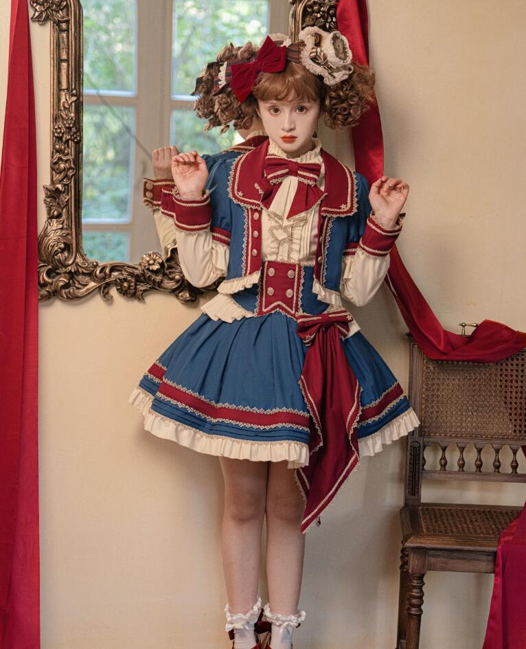 LOLITA ロリータ /3点セット/シャツ＋スカート＋コート/　JSK OP ゴスロリ コスプレ メイド服 コスチューム 文化祭 学園祭 衣装 仮装 ハロウィン おすすめ 可愛い ドレス　日常　写真　舞台　花嫁　洋服　ハロウィーン　人形ドレス ティアードスカート バレエ/｜Woop　Woop-First　store 11,550円