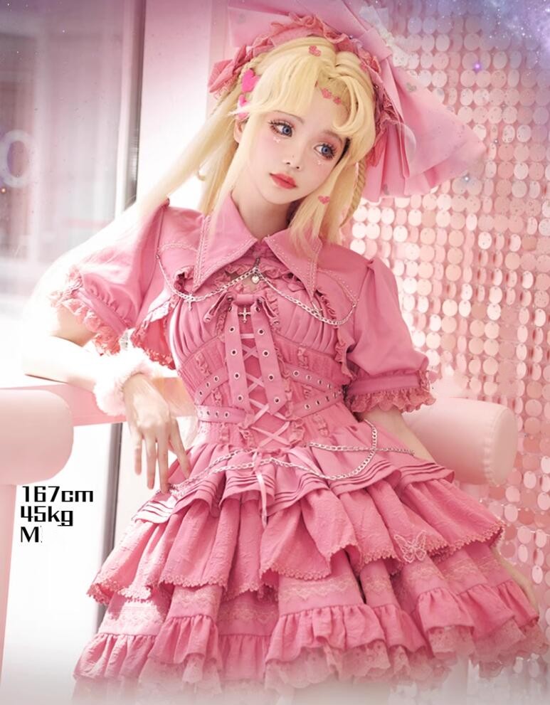 LOLITA ロリータ /人でなしの取りむすぶ/衣裳 JSK OP ゴスロリ コスプレ  お手伝いさん服 御召しもの  教養祭 翰林院祭 御召しもの  仮面舞踏会 ハロウィン 好いたらしい  日常 活動写真 一こま 花嫁御寮 御召しもの 日暈ウィーン あやつり人形御召しもの ティアードスカート  Halloween