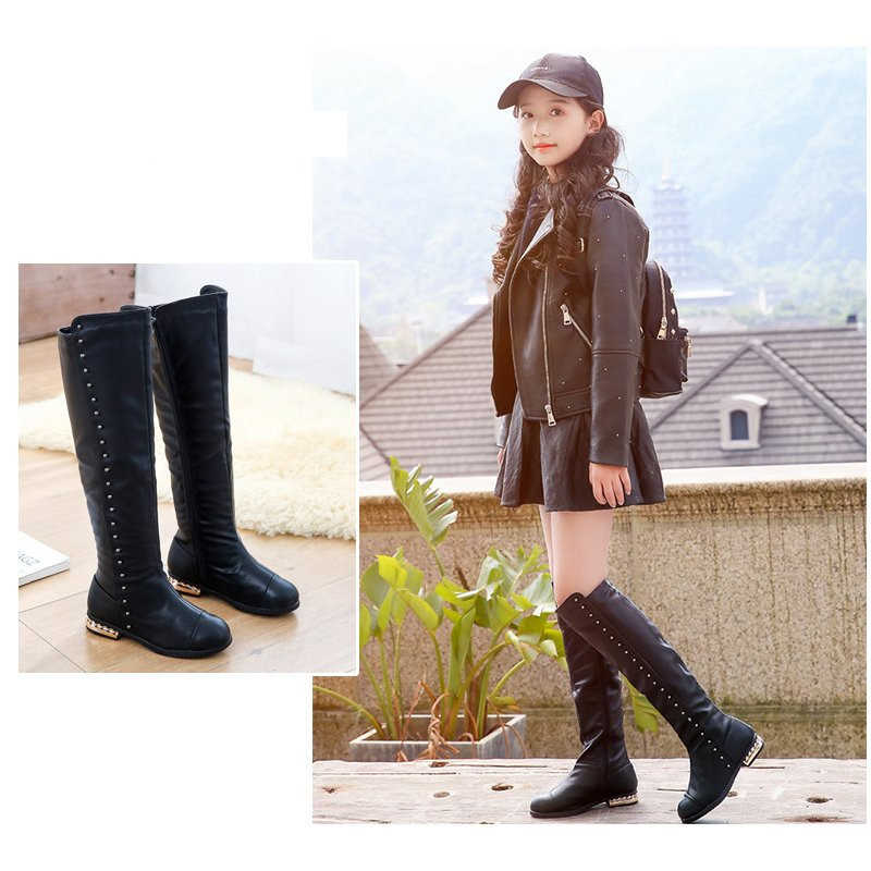 編み上げ ロングブーツ 編み上げブーツ ブーツ 女の子 キッズ 子供