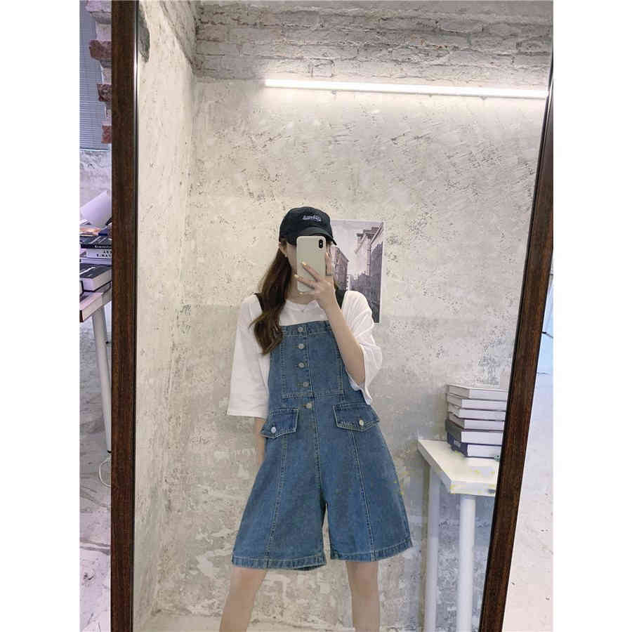 サロペット レディース オーバーオール カジュアル キュート サロペットパンツ ショート丈 デニム デニムサロペット 女性 春夏 韓国ファッション 中古 デニム