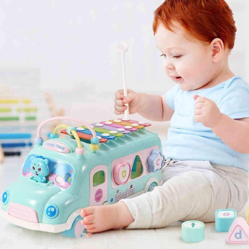赤ちゃん バスおもちゃ 子供向け ベビー 男の子 打楽器 車型 幼児 知育玩具 出産祝い 早期教育玩具 女の子 子供 誕生日 車おもちゃ 音楽玩具 保証