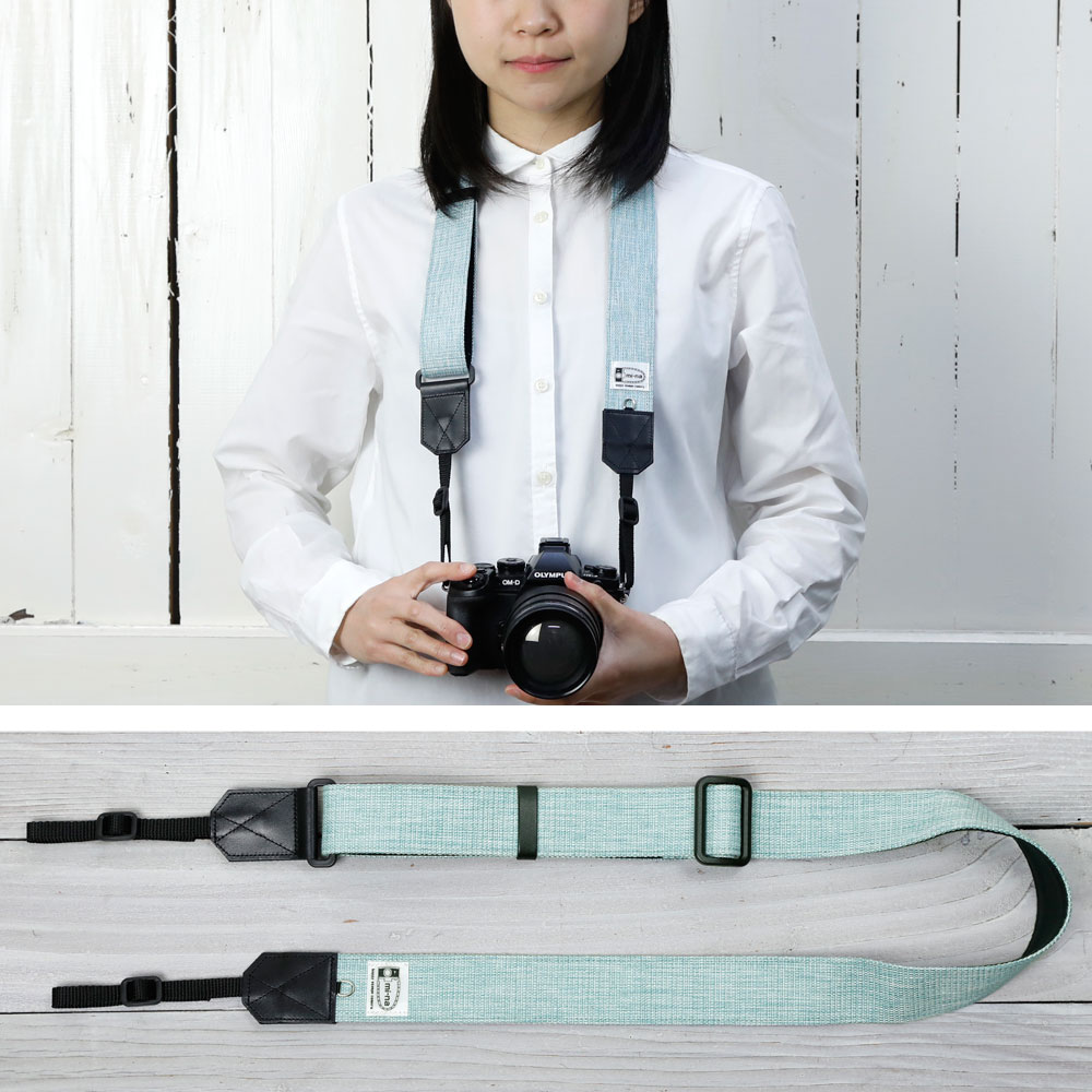 楽天市場 カメラストラップ 一眼レフ かわいい おしゃれ Mi Na ミーナ プロテジェ ブルーミックス 撥水加工 ３ ５ｃｍ幅 長さ調節タイプ ミーナ