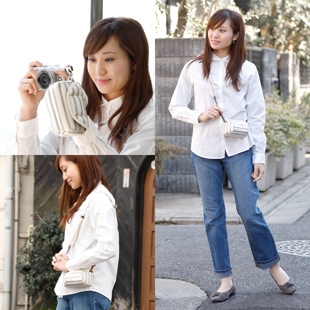 楽天市場 カメラケース Camera Case カメラカバー Mi Na ミーナ おしゃれ かわいい 女子 カメラのお洋服 ナノ ナチュラルベーシックボーダー ビニールコーティングタイプ ミーナ