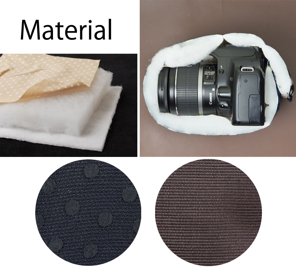 カメラケース Camera Case カメラカバー Mi Na ミーナ おしゃれ かわいい 女子 一眼レフ ミラーレス カメラのお洋服 スリム エレガントブラックレディードット Schwimmbad Delphine De