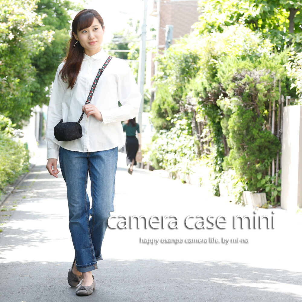 カメラケース camera case カメラカバー MI-NA ミーナ おしゃれ かわいい 64％以上節約 一眼レフ 63％以上節約 エレガントブラックレディードット カメラのお洋服 ミニ ミラーレス 女子