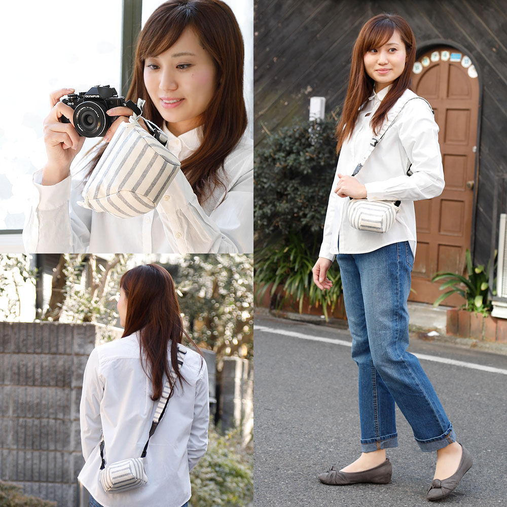 楽天市場 カメラケース Camera Case カメラカバー Mi Na ミーナ おしゃれ かわいい 女子 一眼レフ ミラーレス カメラのお洋服 ミニ ナチュラルベーシックボーダー ビニールコーティングタイプ ミーナ
