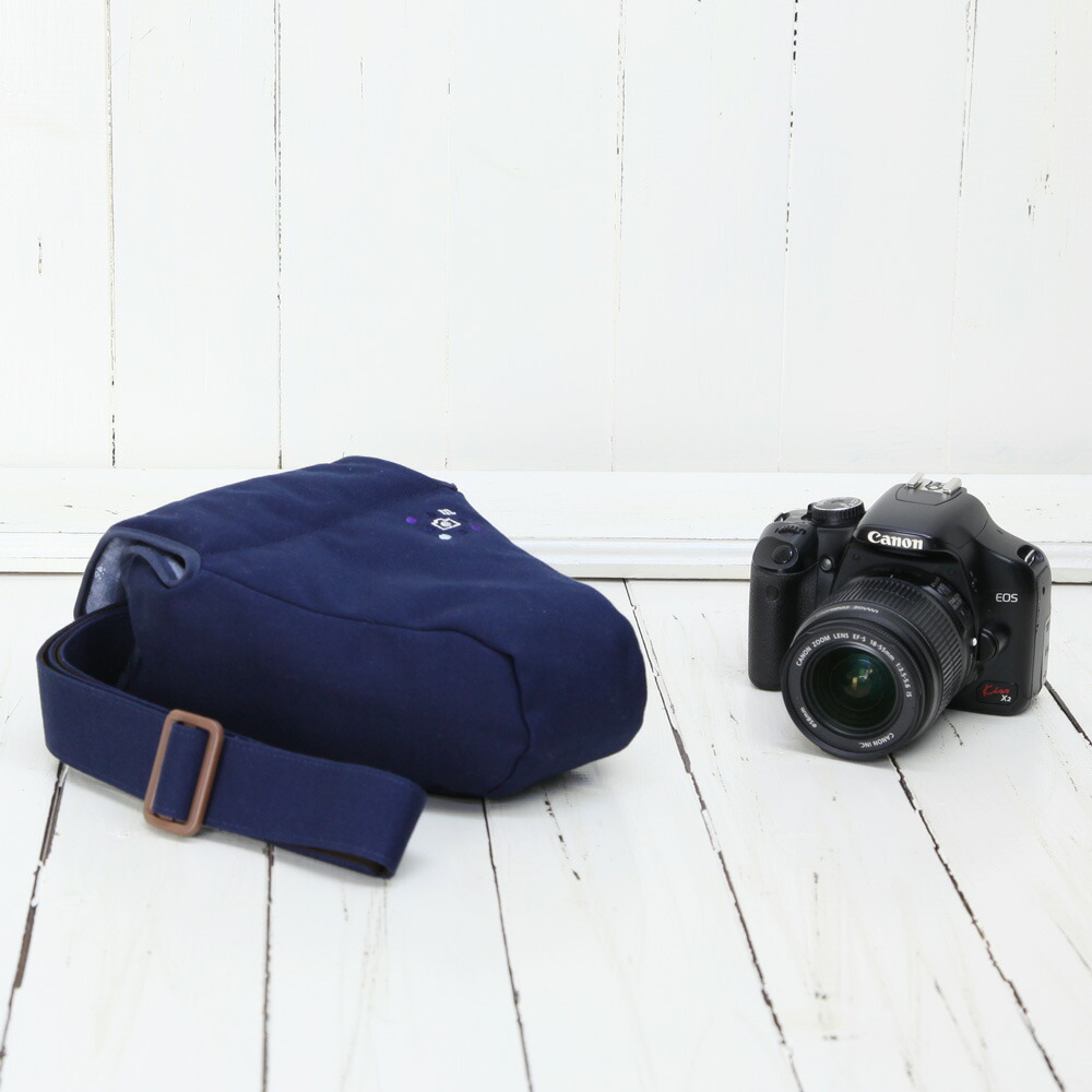 カメラケース Camera Case カメラカバー Mi Na ミーナ おしゃれ かわいい 女子 カメラのお洋服 ワイド ネイビー 帆布 Needlework 刺繍 シリーズ Napierprison Com