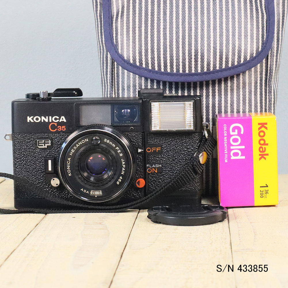 楽天市場】【整備済】【保証付 】 コニカ KONICA C35 EF S/N 1889344（ケース・フイルム付セット） フィルムカメラ  フイルムカメラ 【中古】 : ミーナ