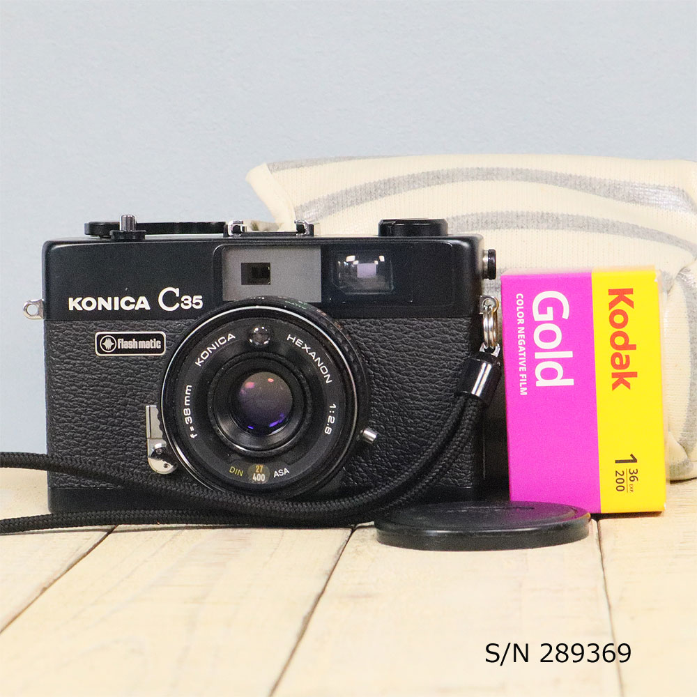 楽天市場】【整備済】【保証付 】 コニカ KONICA C35 Flashmatic ブラック S/N 289369（ケース・フイルム付セット）  フィルムカメラ フイルムカメラ 【中古】 : ミーナ