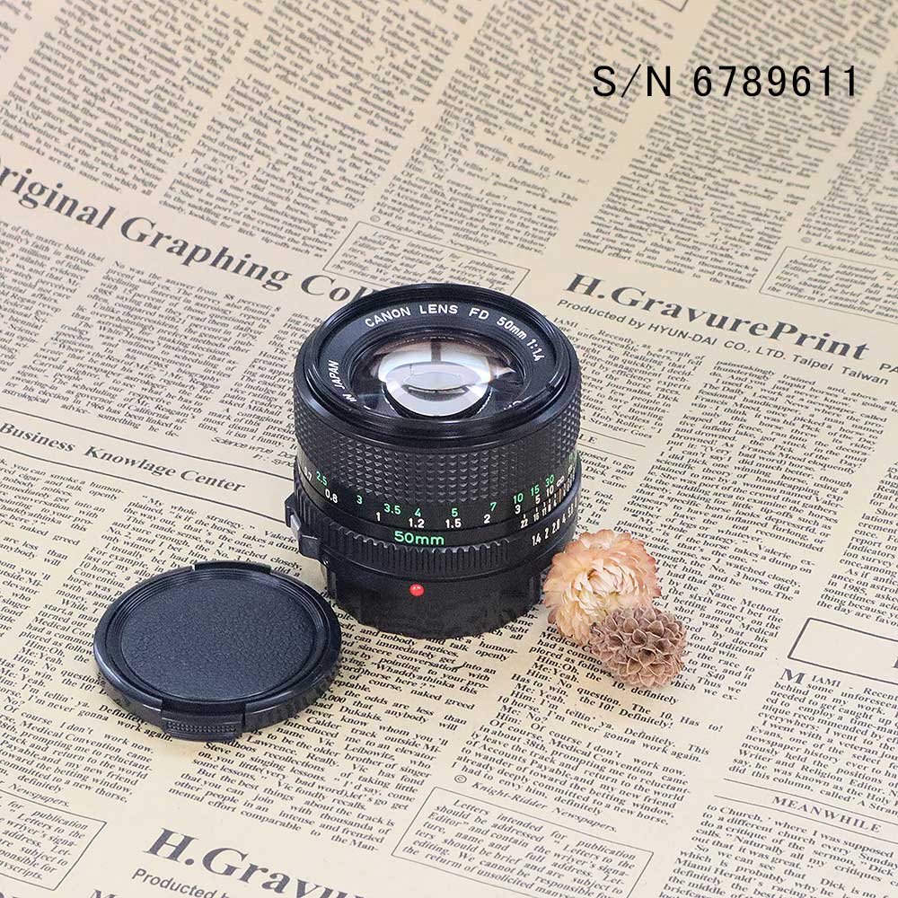 【保証付 】【中古】　オールドレンズ　Canon New FD 50mm f1.4 キヤノン FDマウント S/N 6789611　(ポーチ付)｜ミーナ