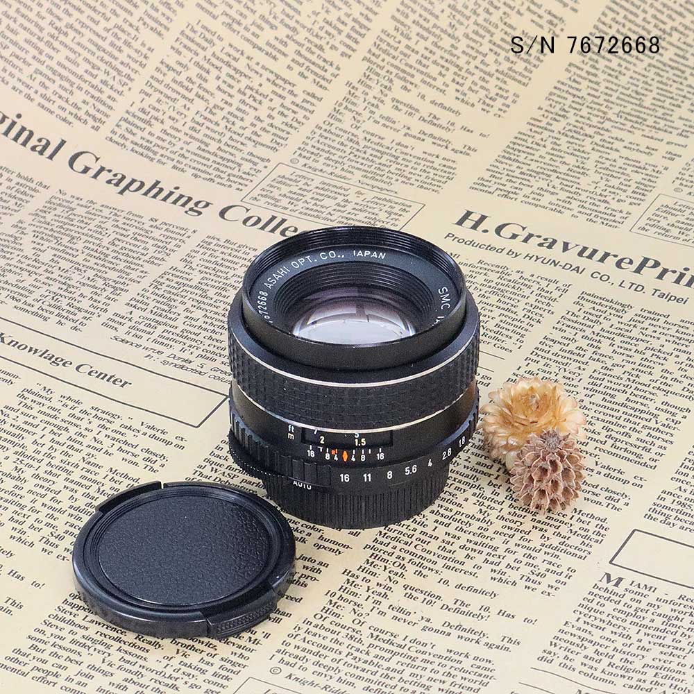 【保証付 】【中古】　オールドレンズ　ペンタックス PENTAX SMC TAKUMAR 55mm F1.8 S/N 7672668　(ポーチ付)｜ミーナ