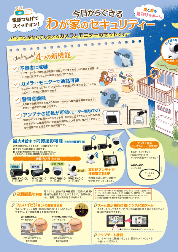 マスプロ電工 モニター&ワイヤレスHDカメラセット WHC7M マスプロ cnema.fr