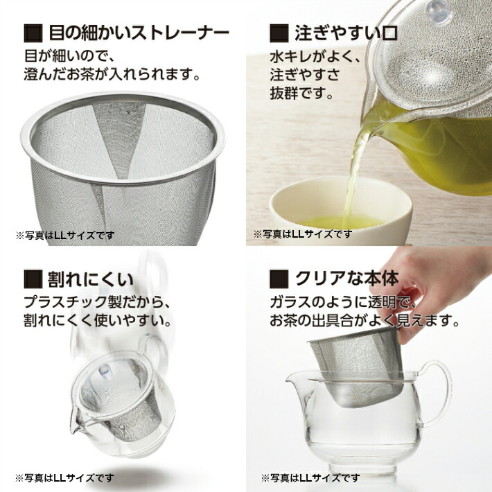 【全国送料無料】曙産業トライタン樹脂製クリアティーポット480mlステンレスメッシュTW-3722