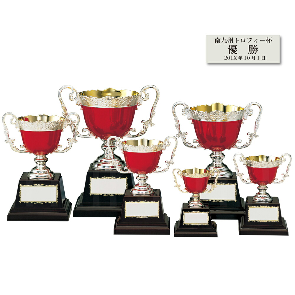 表彰カップ AC9361 金属製 赤 【化粧箱入り】【レーザー彫刻名入れ無料】 南九州トロフィー|南九州トロフィープラス