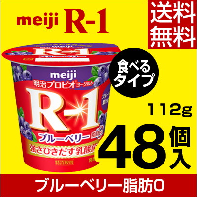 明治R-1ヨーグルト食べるタイプ48個ブルーベリー脂肪0ゼロ【送料無料】【クール便】ヨーグルト食品発酵乳食べるヨーグルトプロビオヨーグルトMeijiR-1乳酸菌R-1ヨーグルト