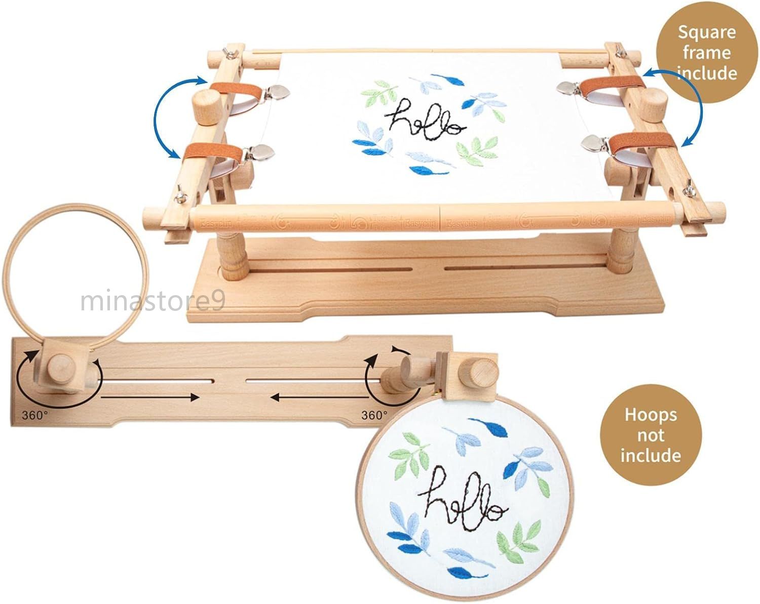 楽天市場】natio 刺繍枠 39.5×44.5cm角 足付 | 角型 スタンド