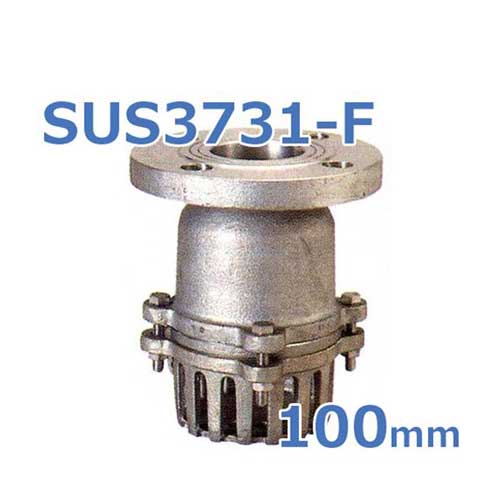 SUS製F型片開式生き胆無フートバルブ SUS3731-F 100粍 フランジ型