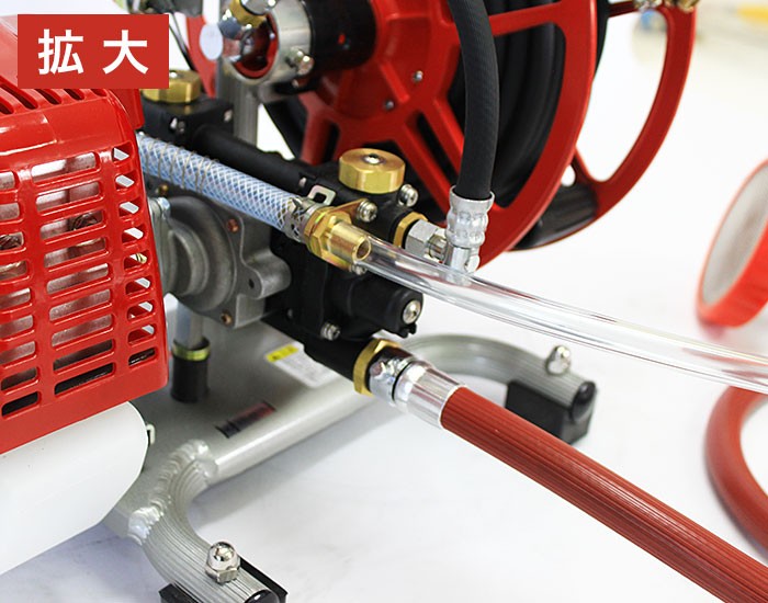 【楽天市場】麻場(アサバ) 小型エンジン 動噴セット ポンプティー EP-100DM-20 (吸水量:7.0L/分) [セット動噴 動力噴霧器