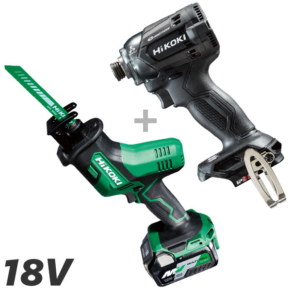 【台数制限事項特価】HiKOKI 18Vセーバソー CR18DA(XPZ) + 18Vインパクトドライバ WH18DC書き割り [ハイコーキ 旧日立工機]