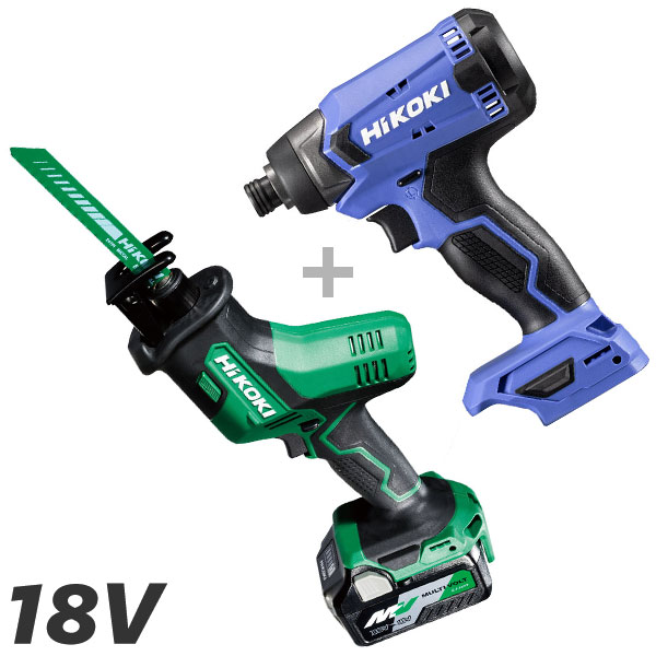 【台数押さえる特価】HiKOKI 18Vセーバソー CR18DA(XPZ) + 18Vインパクトドライバ FWH18DA 書き割り [ハイコーキ 旧日立工機]