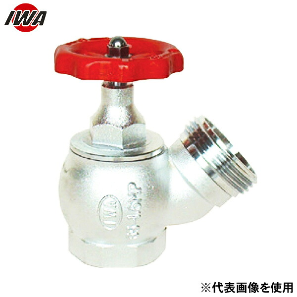 岩崎製作所 認定合格品 ネジ式 消火栓 散水栓 バルブ 06N6545B (65A×45°) [消防 防災 ネジ式 散水栓 検定品]
