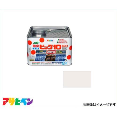 アサヒペン 水性ビッグ10多用途 5L (パールホワイト) [DIY 無臭 1回塗り サビドメ剤 防カビ剤]｜ミナトワークス