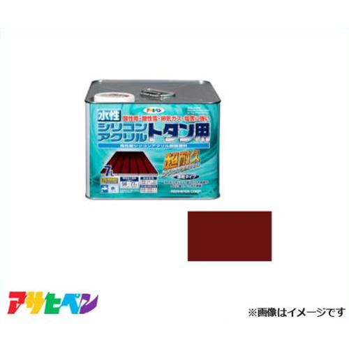 アサヒペン 水性シリコンアクリルトタン用 7L (赤さび) [ハウスケア 耐久 酸性雨 酸性雪 排気ガス 塩害 速乾]｜ミナトワークス