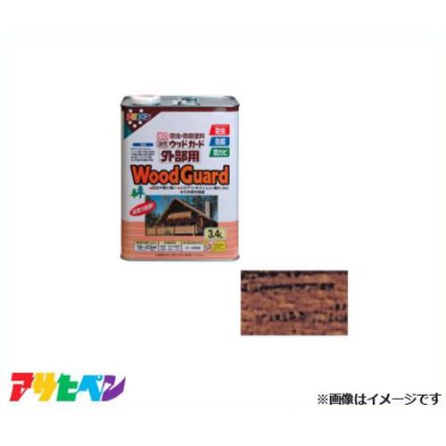 アサヒペン 油性ウッドガード外部用 3.4L (ゴールデンオーク) [ハウスケア 白アリ キクイムシ 防虫 防腐 カビ]｜ミナトワークス