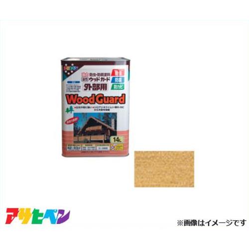アサヒペン 油性ウッドガード外部用 14L (クリヤ) [ハウスケア 白アリ キクイムシ 防虫 防腐 カビ]｜ミナトワークス